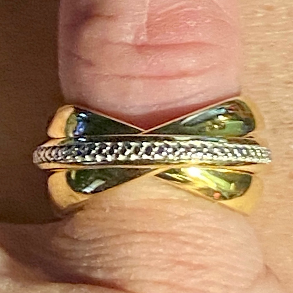 DIAMOND ACCENT 3 STACKED BAND RING - Picture 7 of 13